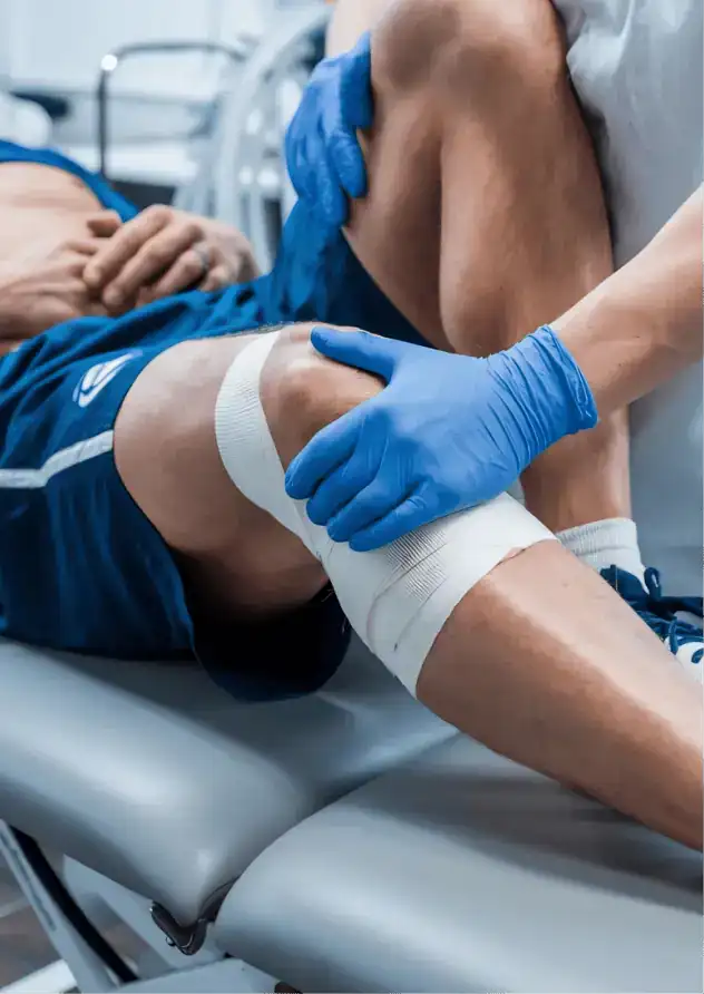 Atención médica de emergencia para lesión de rodilla
